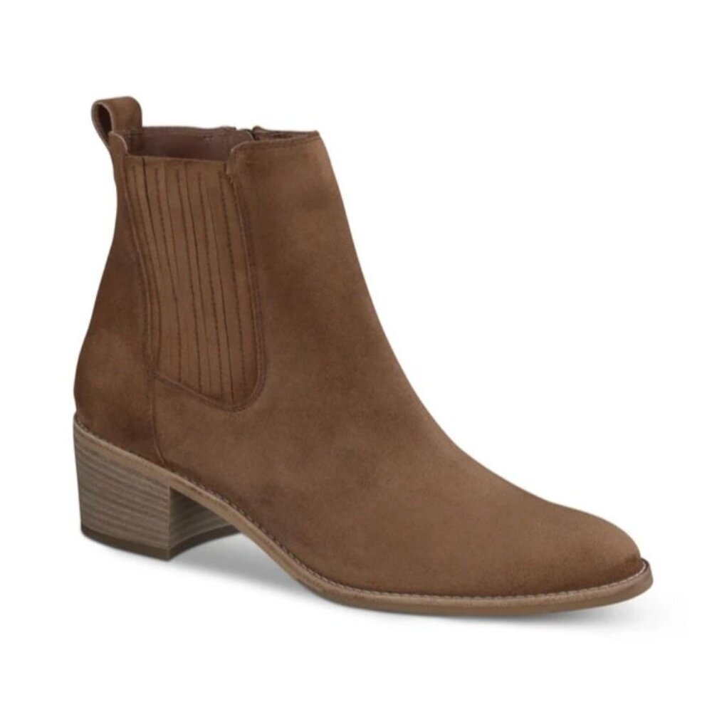 NEW Paul Green Sante Zip Bootie Toffee Brown Suede Women's Size US 5.5 $520 [jb]